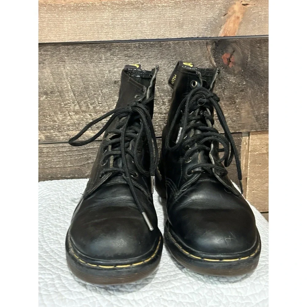 Dr. Martens 1480 Black Patent Leather Lace Up Ankle Combat Boots Mens 8 Ladies 9